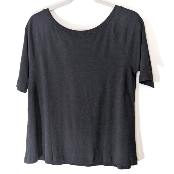 Garnet Hill Essential Short Elbow Sleeve Charcoal Gray Small - Picture 2 of 5